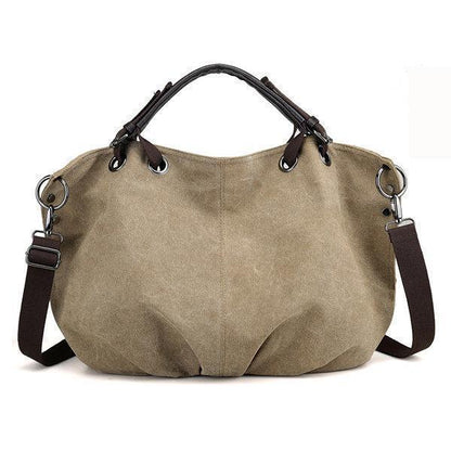 Chic Retro Canvas Large Handbag: Versatile Crossbody Style