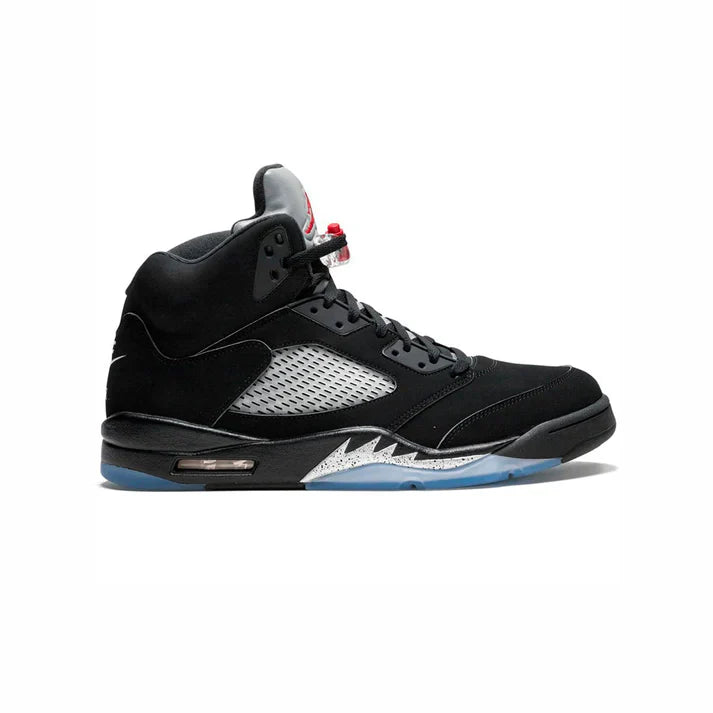 ShadowNova Flux-5 Retro High-Top Sneaker | Black Mesh Panel Court Style