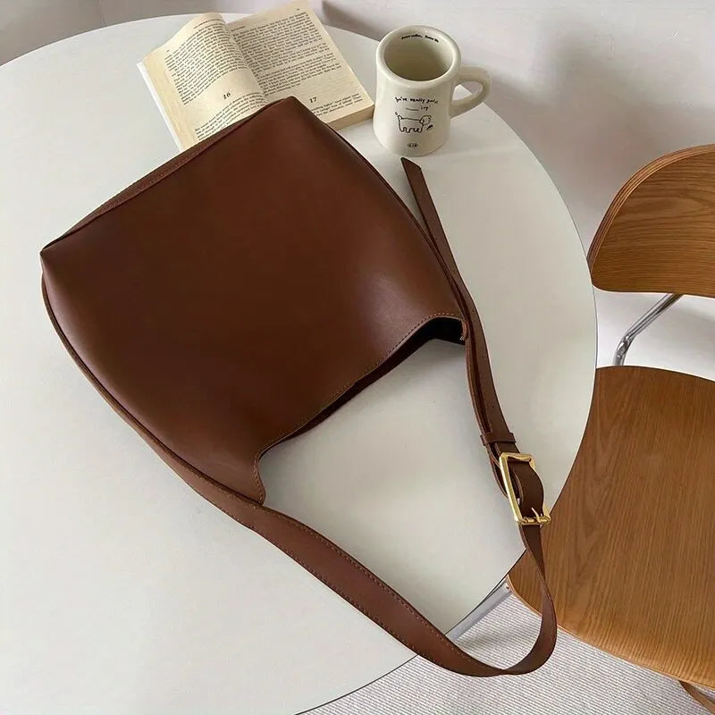 Chic Minimalist Leather Shoulder and Crossbody Bag for Women