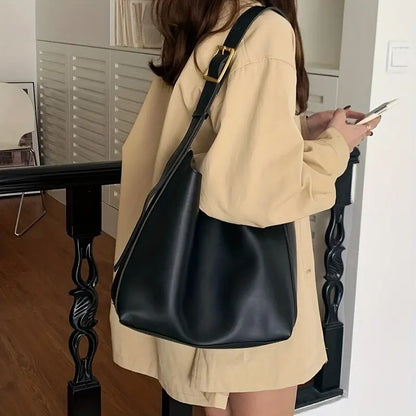 Chic Minimalist Leather Shoulder and Crossbody Bag for Women