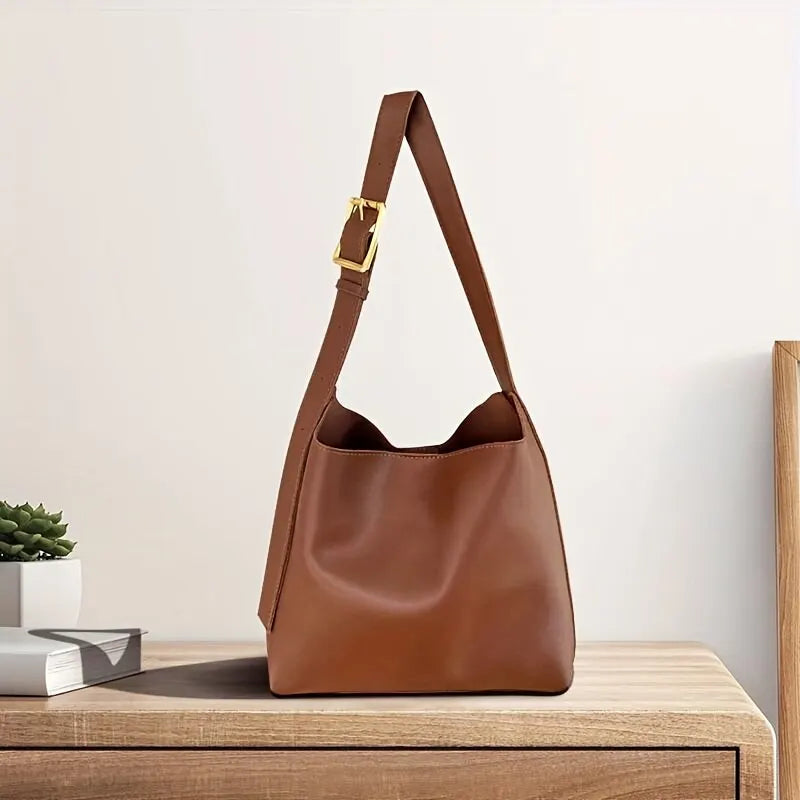 Chic Minimalist Leather Shoulder and Crossbody Bag for Women