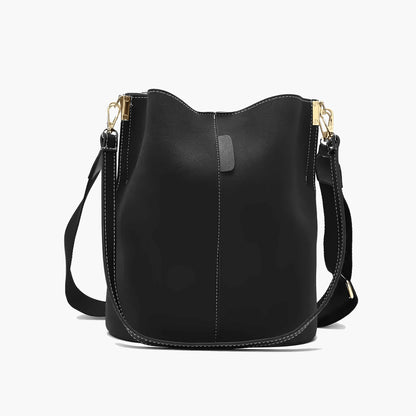 Chic Tan Leather Bucket Bag - Stylish Adjustable Strap for the Modern Woman
