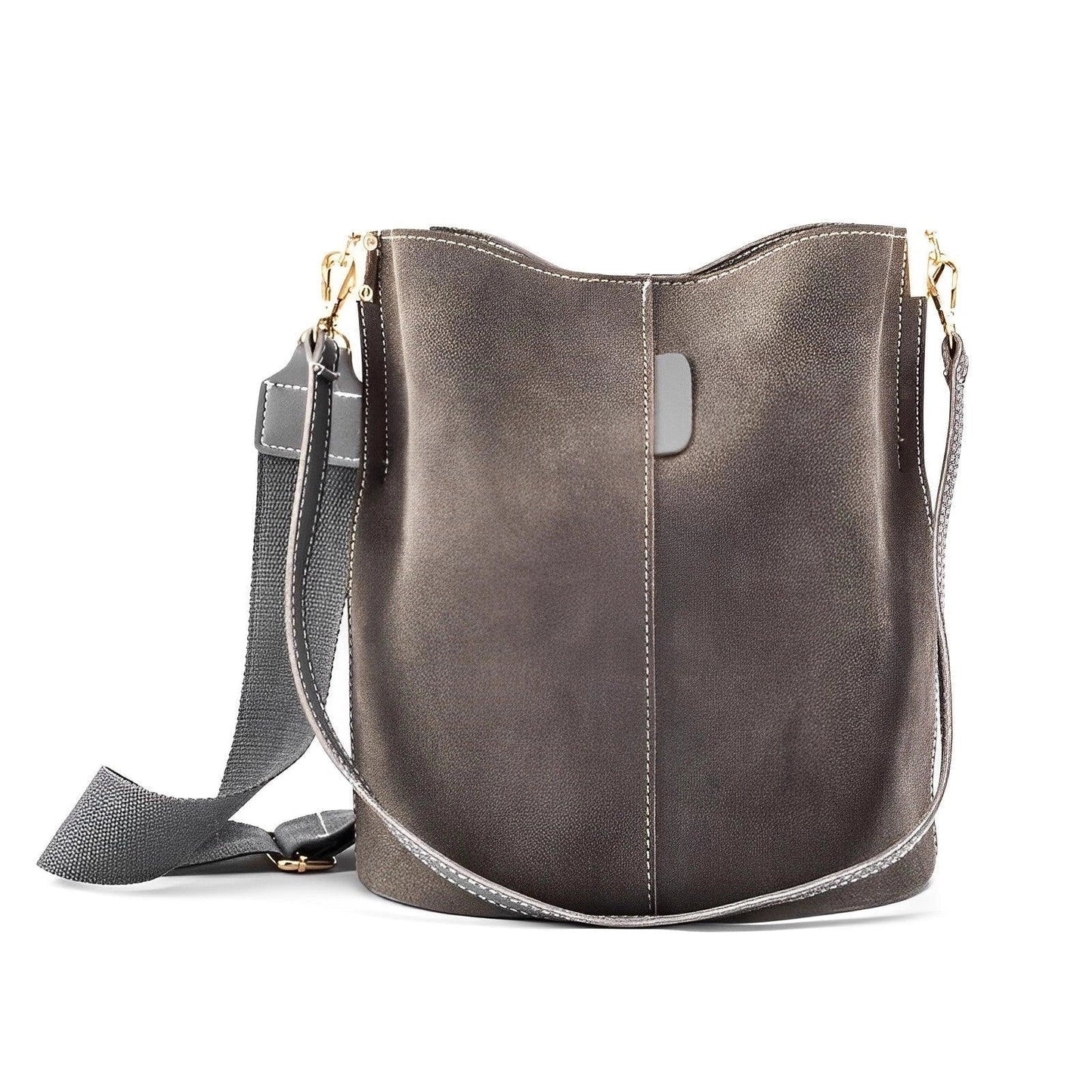 Chic Tan Leather Bucket Bag - Stylish Adjustable Strap for the Modern Woman