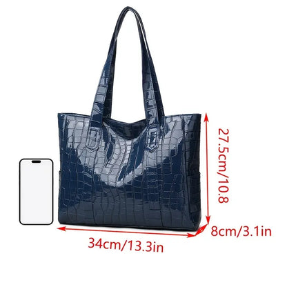 Stylish Crocodile-Embossed Tote Bag for Fashion-Forward Women
