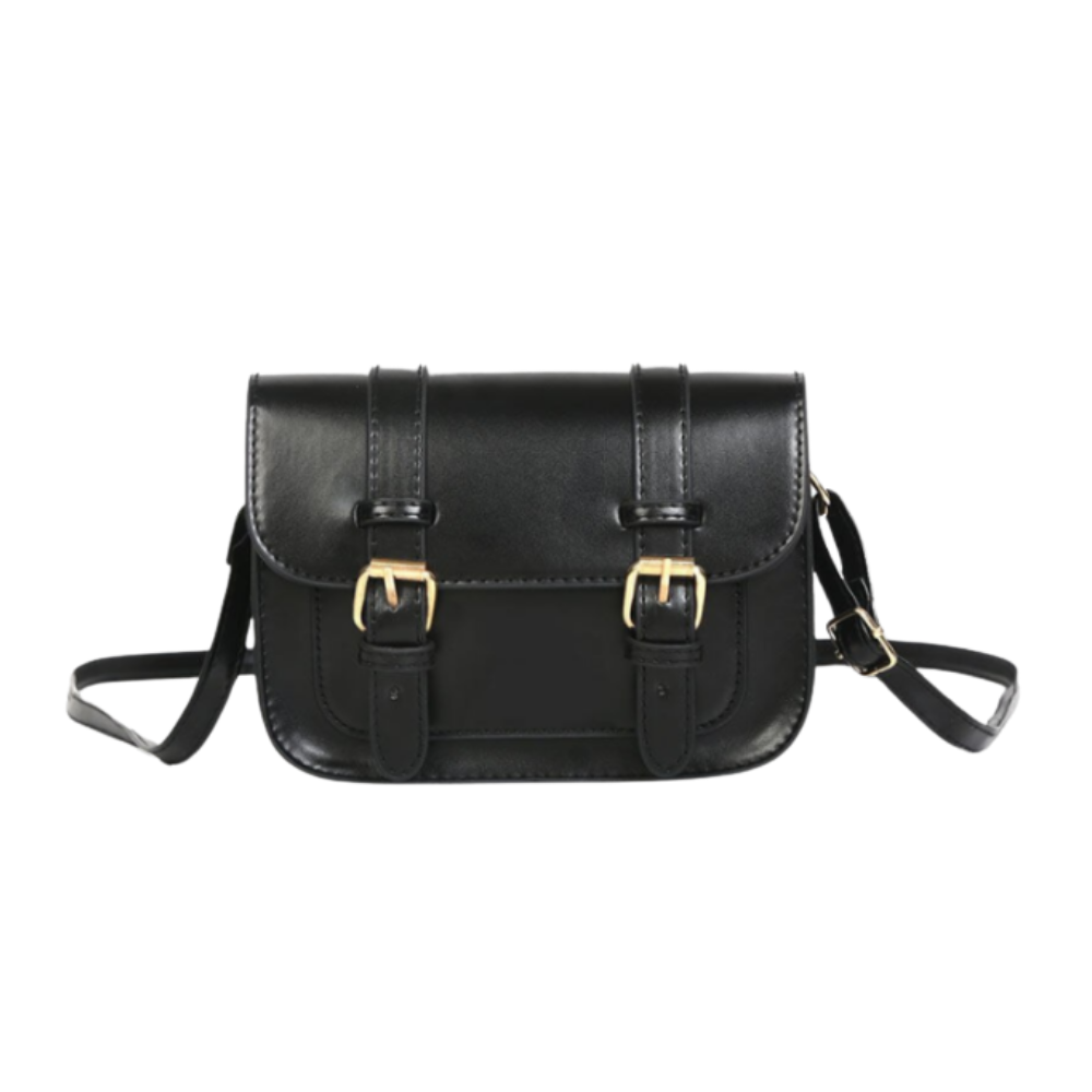 Chic Retro Double Buckle Bag with Luxurious Touch