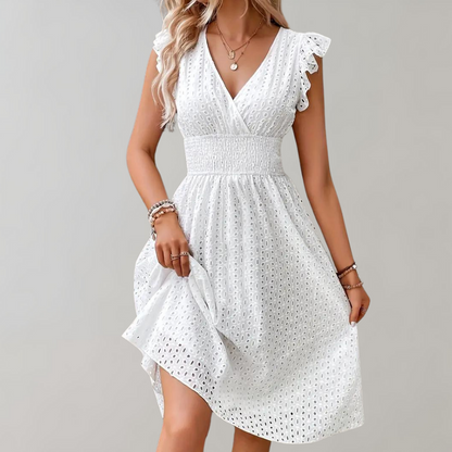 Nyla - Perfectly Chic Short White Dress for Your Summer Adventures