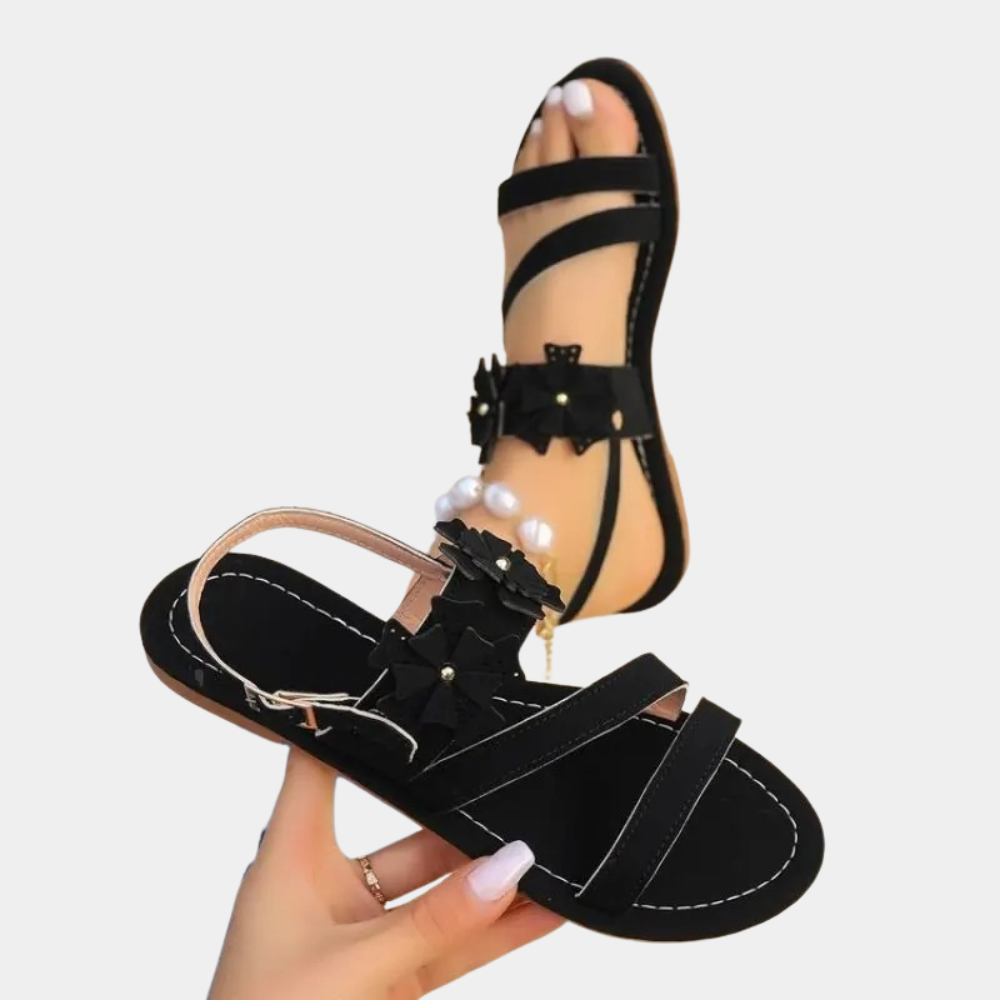 Step into Elegance with Indira - Chic Flat Sandals for Women