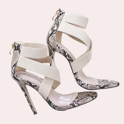 Jeslin - Chic Cross-Strap Heels for a Touch of Elegance