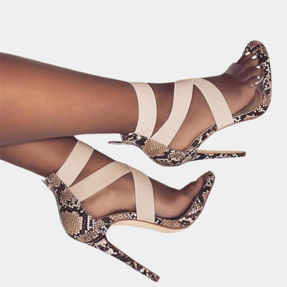 Jeslin - Chic Cross-Strap Heels for a Touch of Elegance
