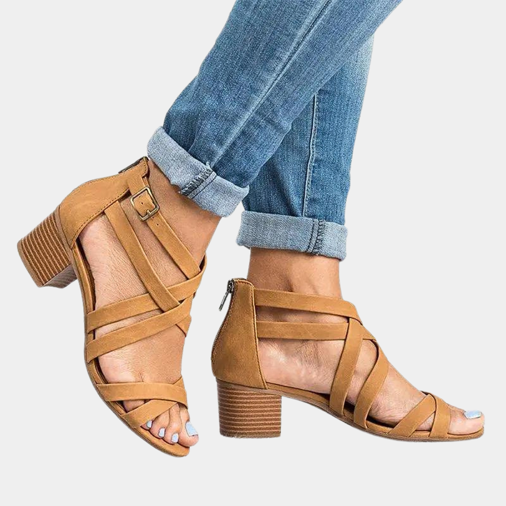 Stylish Women's Stacked Heel Sandals for Effortless Chic