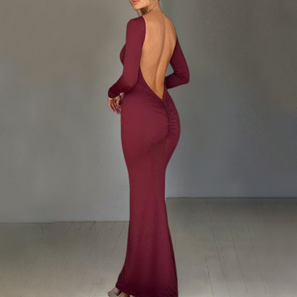 Tamara - Stunning Floor-Length Dress with Chic Open Back Design