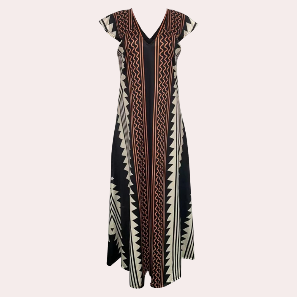 Carla - Stunning Women's Bohemian Maxi Dress Featuring a Chic Geometric Design