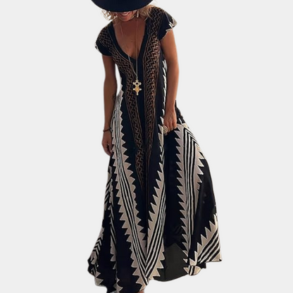 Carla - Stunning Women's Bohemian Maxi Dress Featuring a Chic Geometric Design
