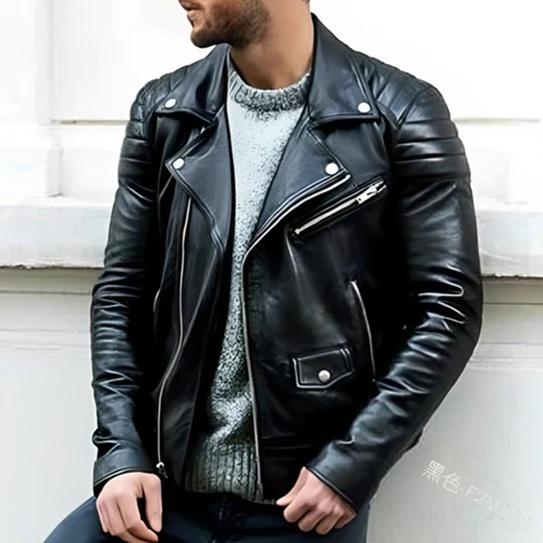 Stylish Gilbert Leather Biker Jacket for Bold Adventures