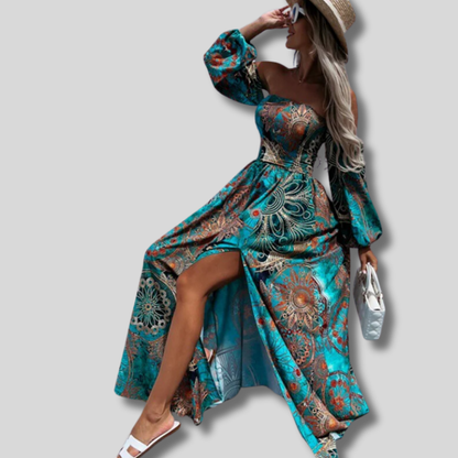 Chantal - Stylish Blue Tube Top Maxi Dress for Women