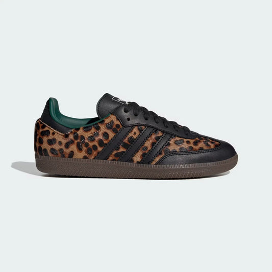 Samba OG Black and Green Leopard Print Sneakers