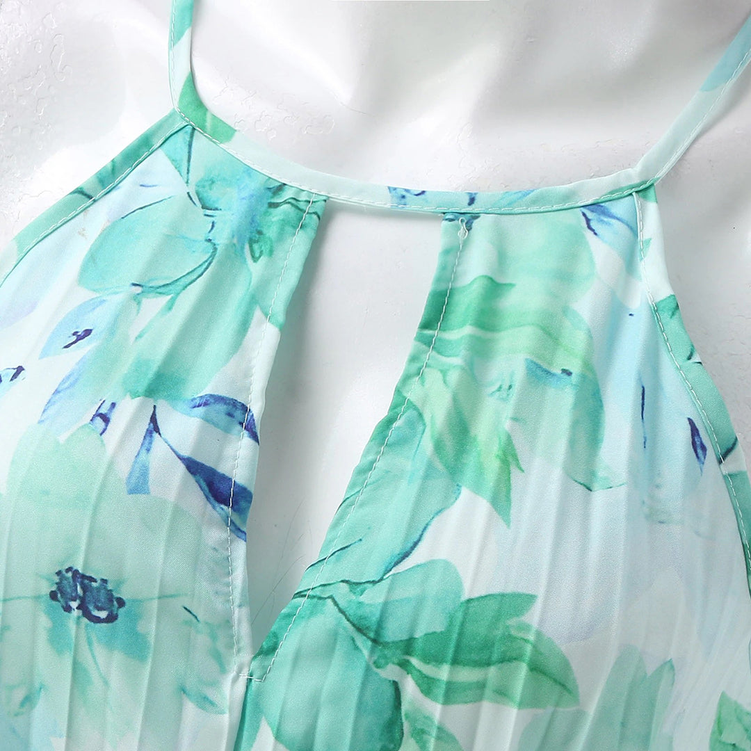 Sienna - Vibrant Green Floral Maxi Dress