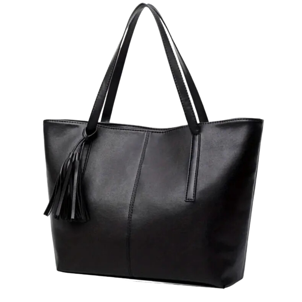 Chic Black Leather Tote Bag for Stylish Convenience