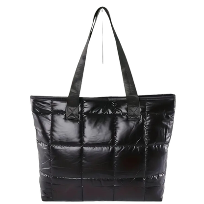 Chic and Cozy Black Puffy Shoulder Bag