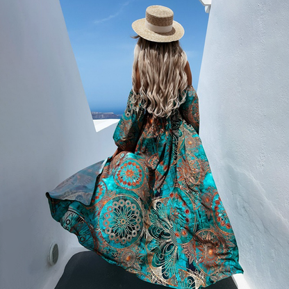 Chantal - Stylish Blue Tube Top Maxi Dress for Women