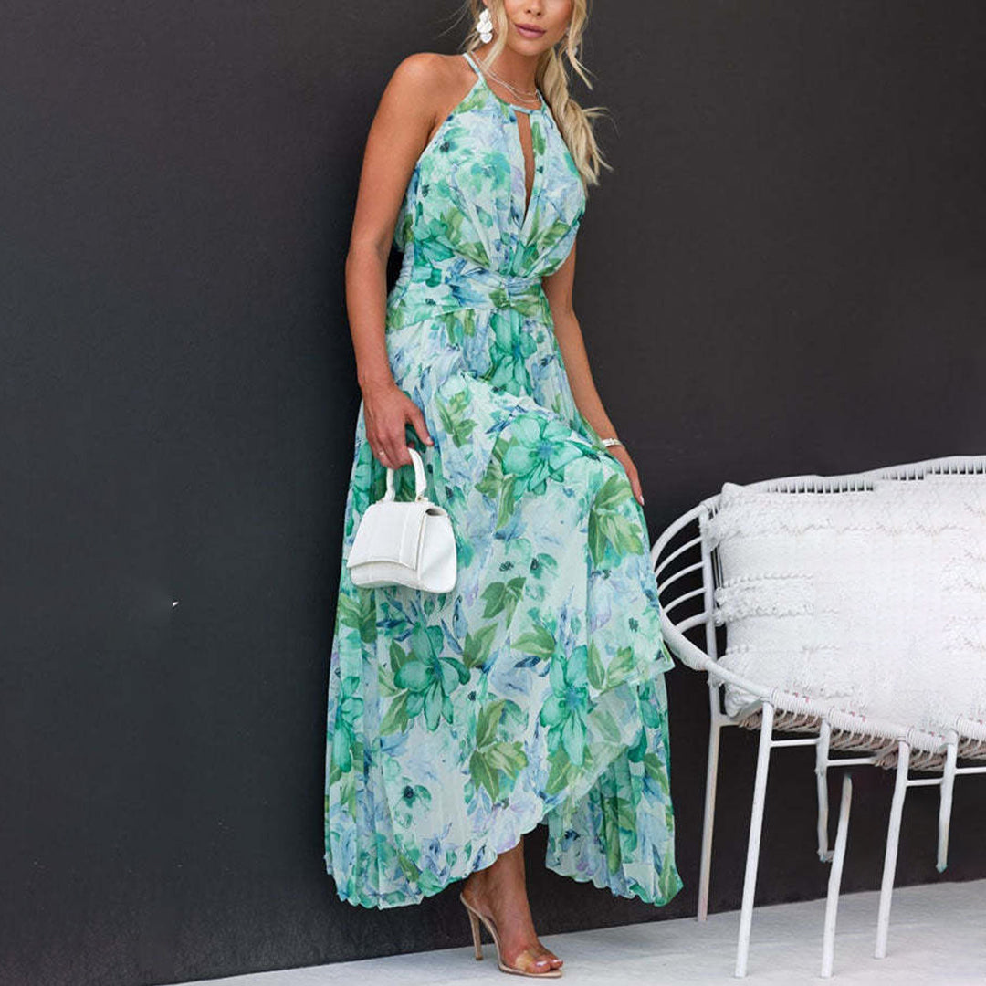 Sienna - Vibrant Green Floral Maxi Dress