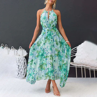 Sienna - Vibrant Green Floral Maxi Dress