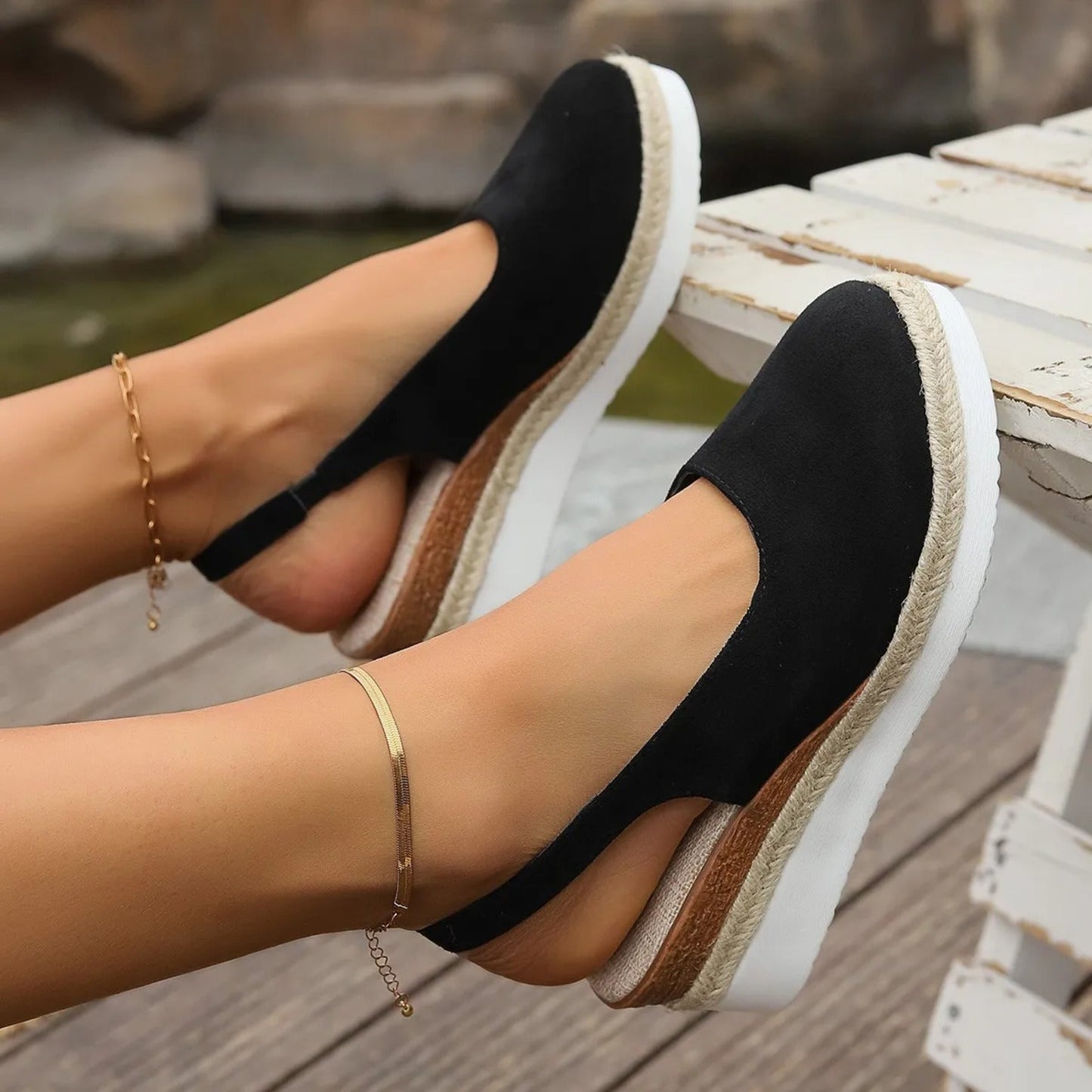 Chic Handmade Black Suede Espadrilles from Mex