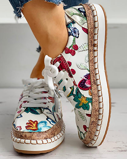 Florafit - Stylish Ergonomic Floral Print Shoes for Comfort and Style