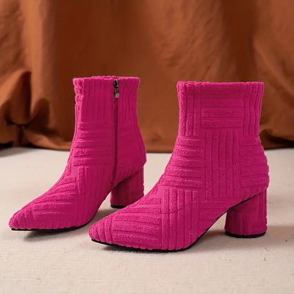 Chic Women's Color Block Heeled Boots for Every Occasion
