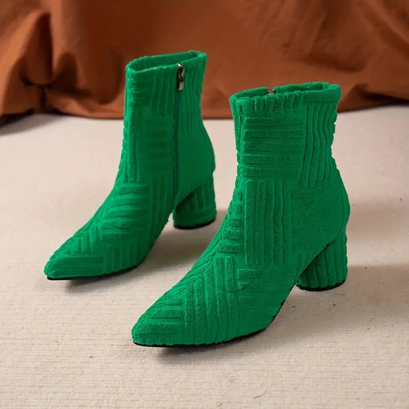Chic Women's Color Block Heeled Boots for Every Occasion