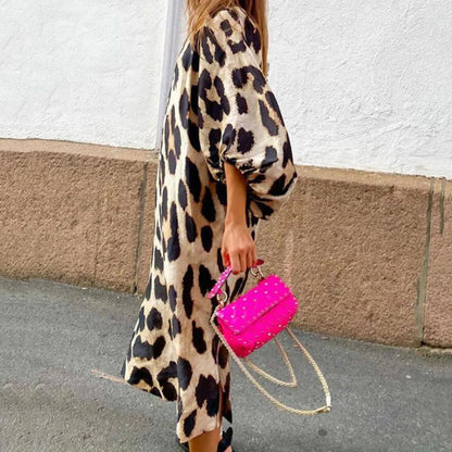 Tilda - Stunning Leopard Print Maxi Dress for a Bold Look