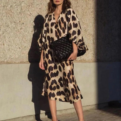 Tilda - Stunning Leopard Print Maxi Dress for a Bold Look