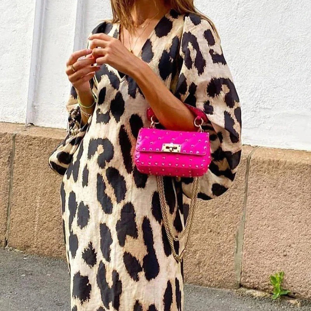 Tilda - Stunning Leopard Print Maxi Dress for a Bold Look