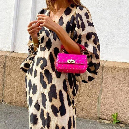 Tilda - Stunning Leopard Print Maxi Dress for a Bold Look