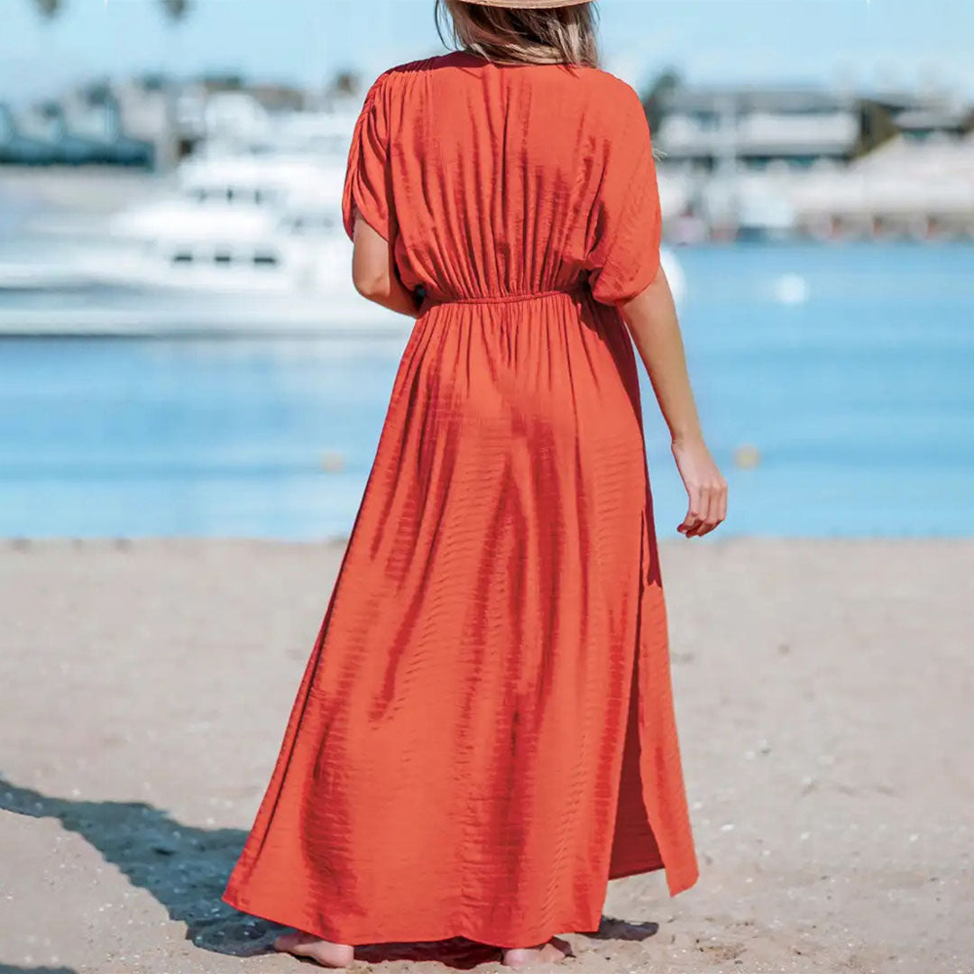 Catalina - Chic Orange Maxi Dress for Women
