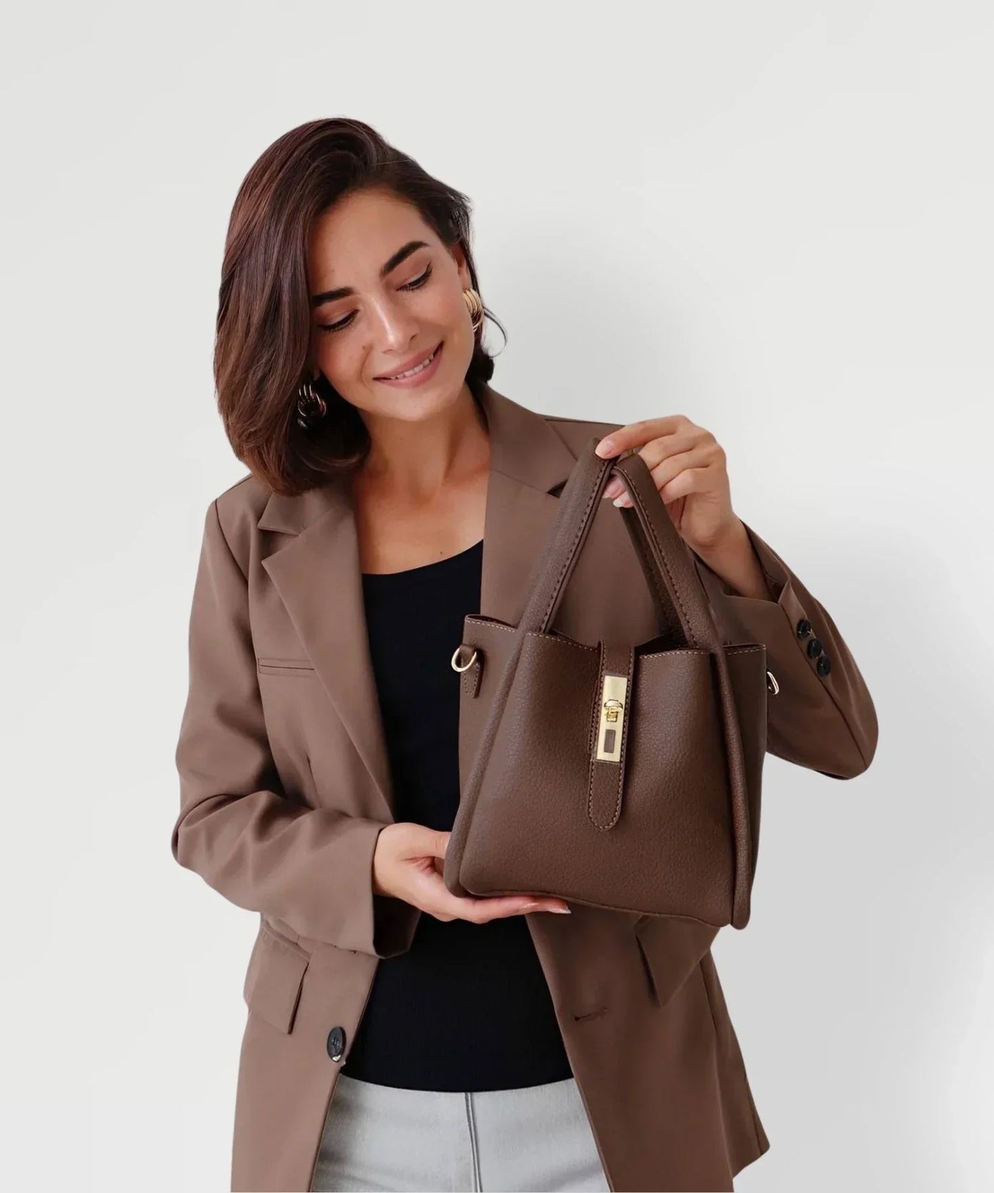 Elena | Chic Leather Shoulder Bag for Effortless Style