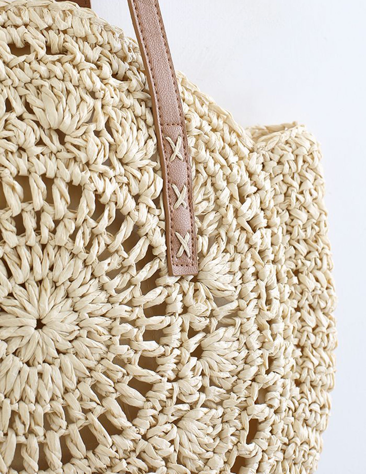 Chic Round Straw Bag - Handcrafted with Durable Handles