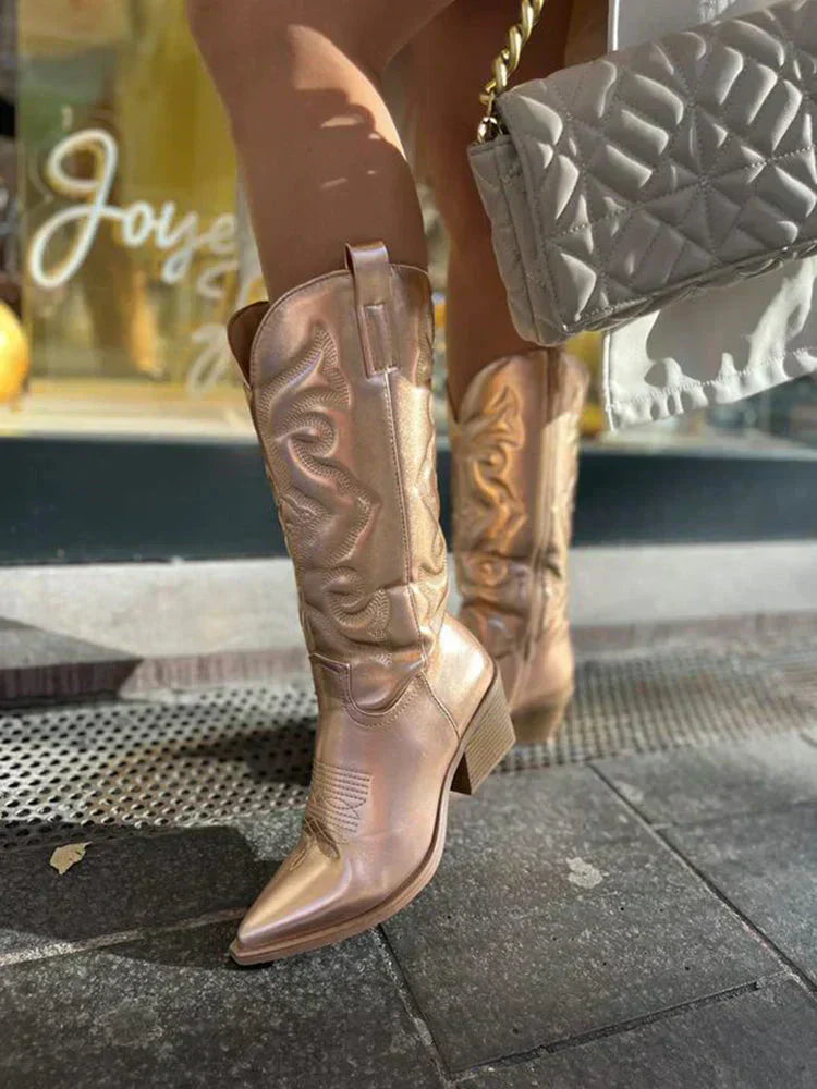 Cait - Stunning Metallic Cowboy Boots for Fashion-Forward Women
