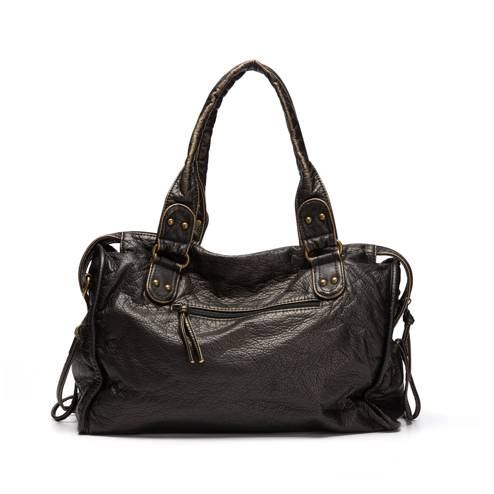 Elegant NoirClass - Premium Black Leather Handbag