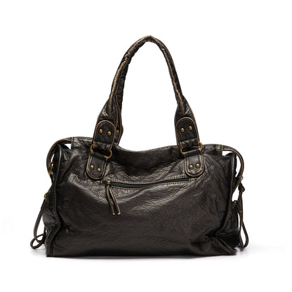 Elegant NoirClass - Premium Black Leather Handbag