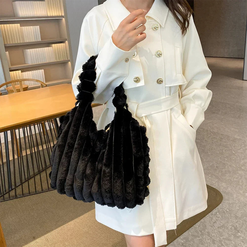 Chic Plush Tote Handbag