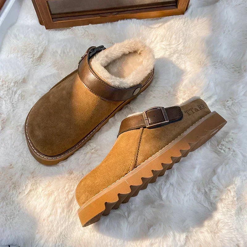 Sabrina - Luxurious Suede Clogs with Cozy Plush Lining