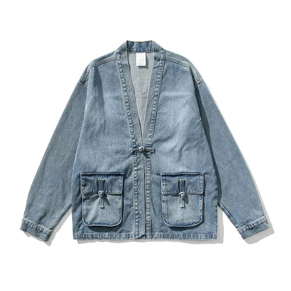 Chic Vintage-Inspired Denim Kimono
