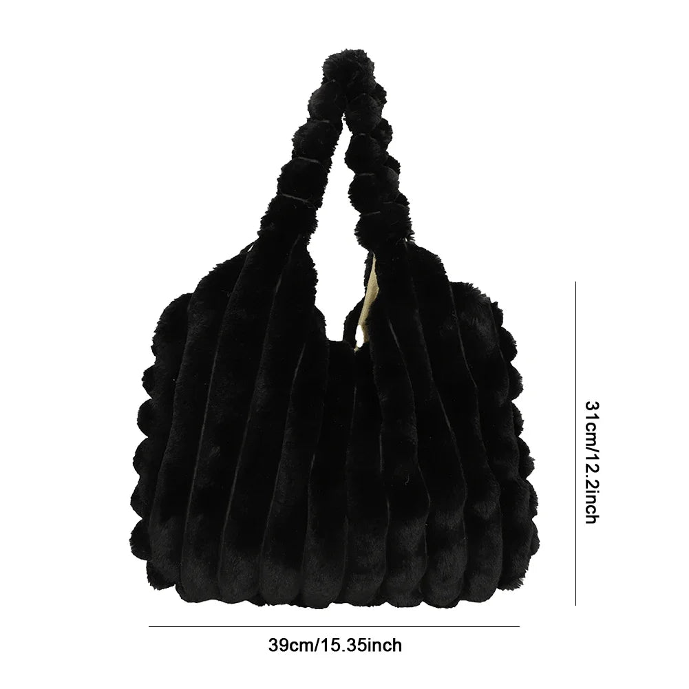 Chic Plush Tote Handbag