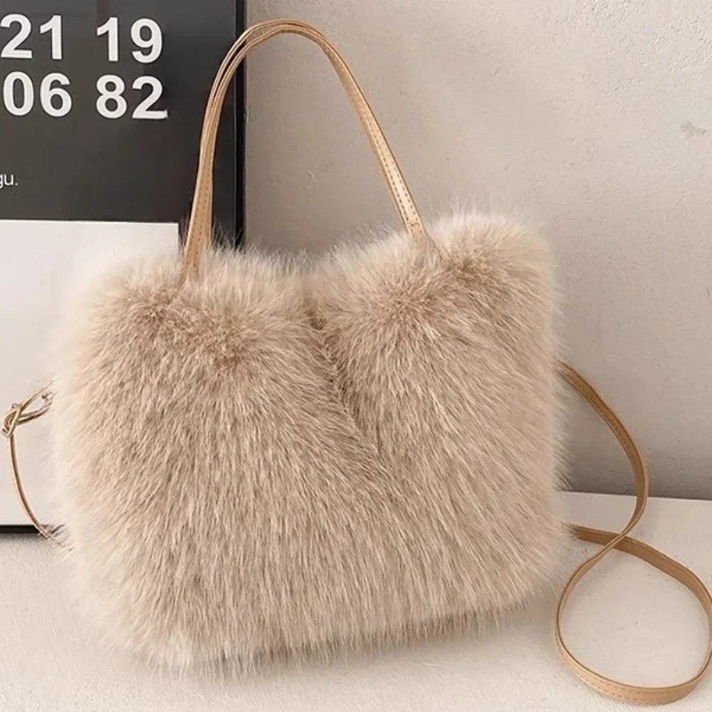 Chic Faux Fur Tote Bag for Stylish Carrying