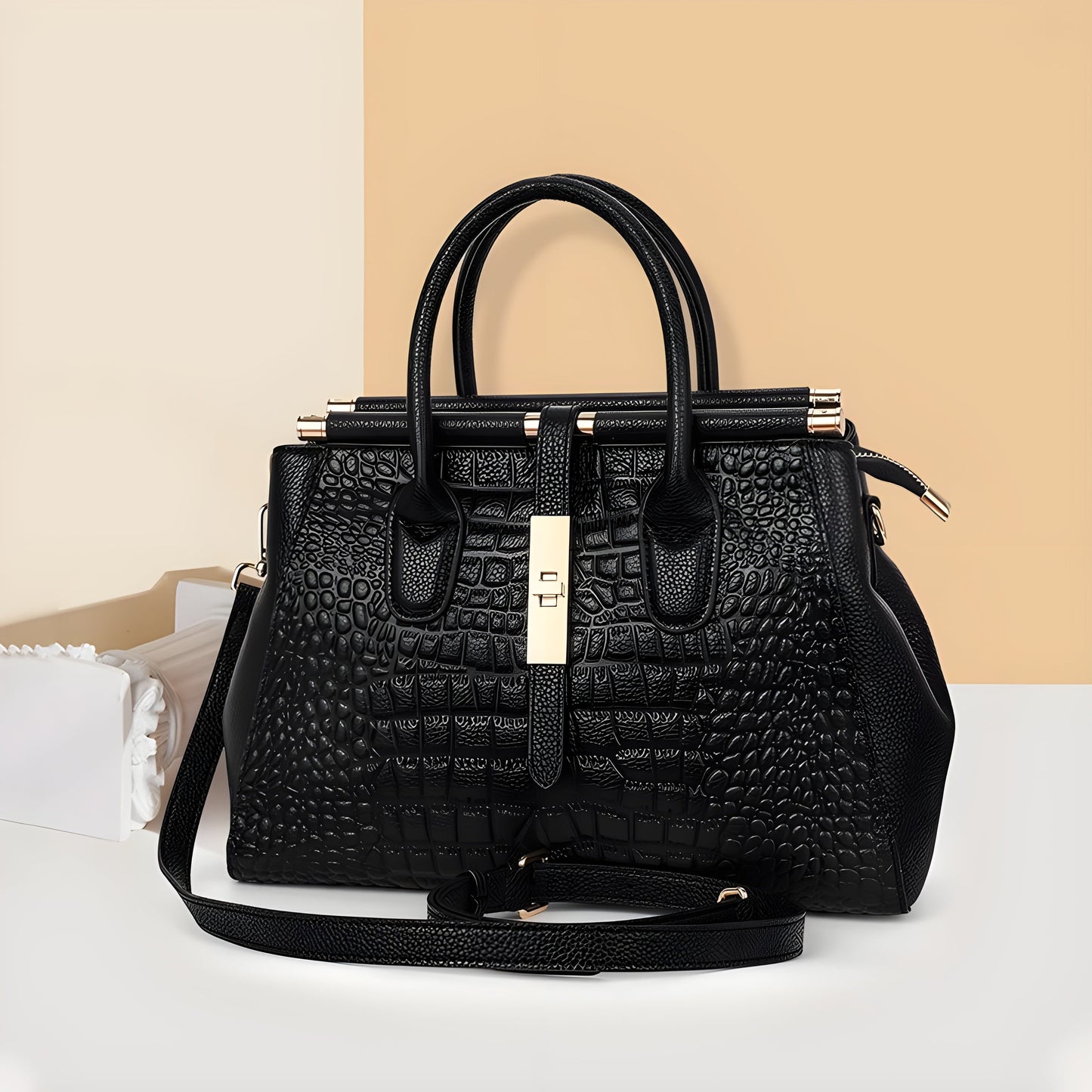 Stylish Maxie Alligator Print Handbag