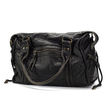 Elegant NoirClass - Premium Black Leather Handbag