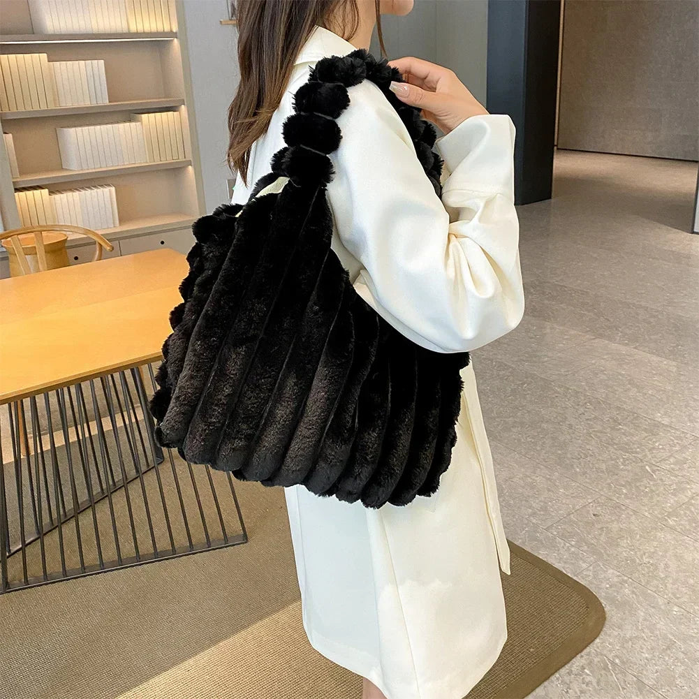 Chic Plush Tote Handbag