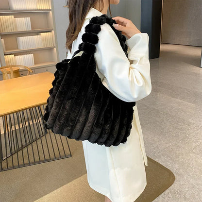 Chic Plush Tote Handbag