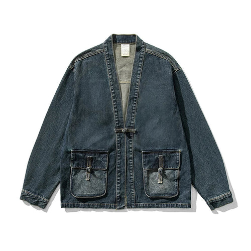 Chic Vintage-Inspired Denim Kimono